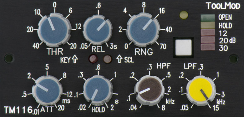 Noise Gate mit mit Side-Chain Filter, horizontale Version