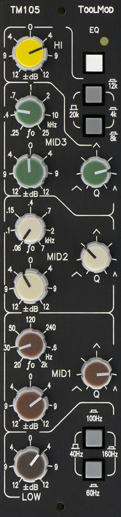 Equalizer mit 12 dB Regelbereich, vertikale Version