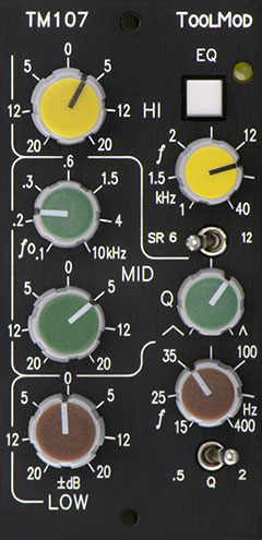 3 Band Equalizer mit 20 dB Regelbereich, vertikale Version