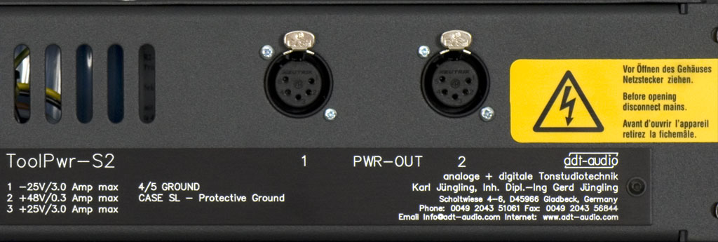 Netzteil ToolPwr-S2 - Anschlusfeld