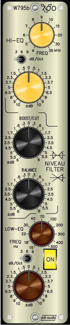 Stereo Niveau Filter mit Hoch-Tief-Entzerrer